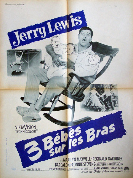 Trois bébé sur les bras 60x80