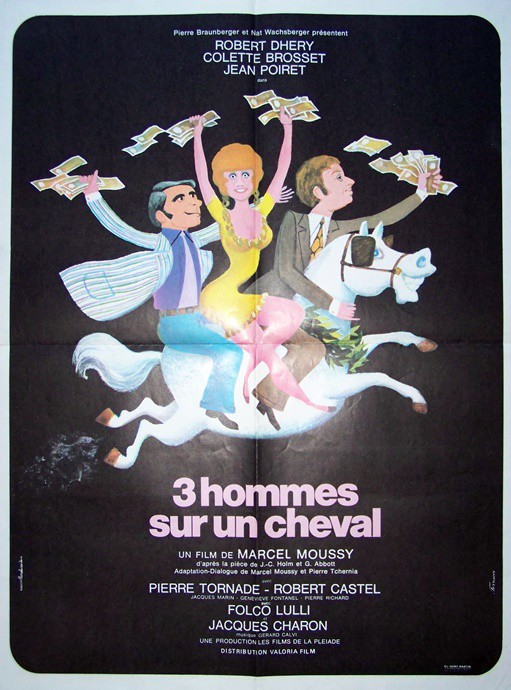 3 hommes sur un cheval 60x80