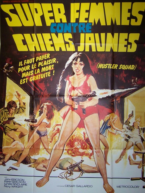 Super femmes contre chiens jaunes 120x160