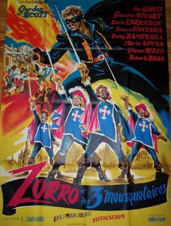 Zorro et les 3 mousquetaires 120x160