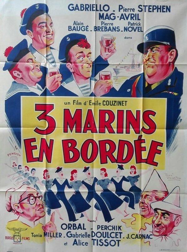 Trois marins en bordée.120x160