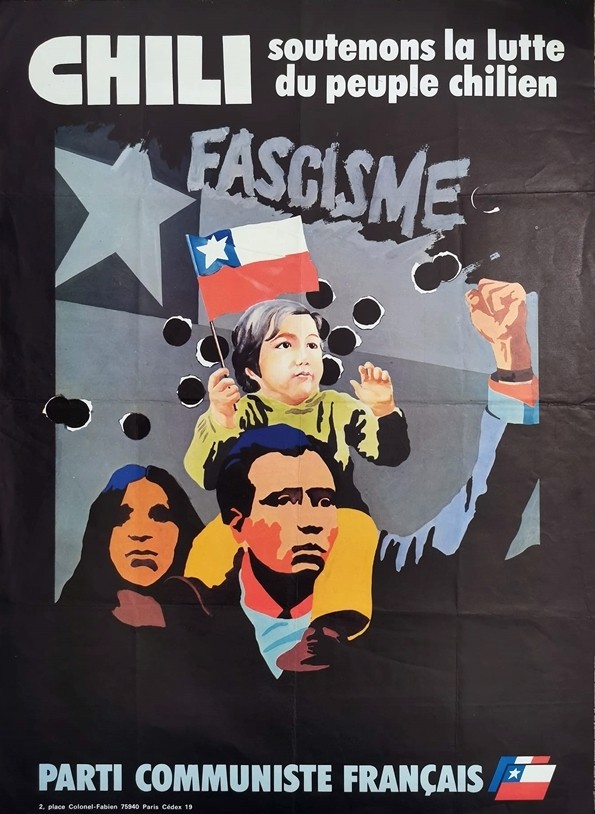 Chili soutenons la lutte du peuple Chilien fascisme 58x77