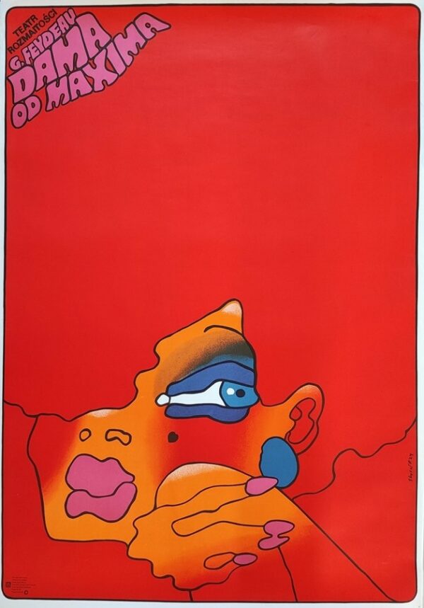 Affiche polonaise de théâtre la fille de chez Maxim's 68x97