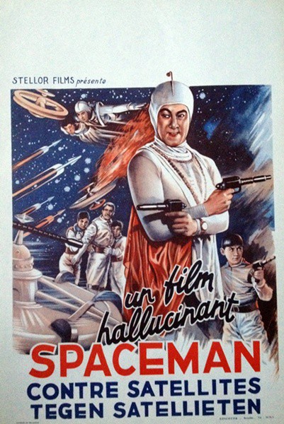 Spaceman contre satellites 35x55